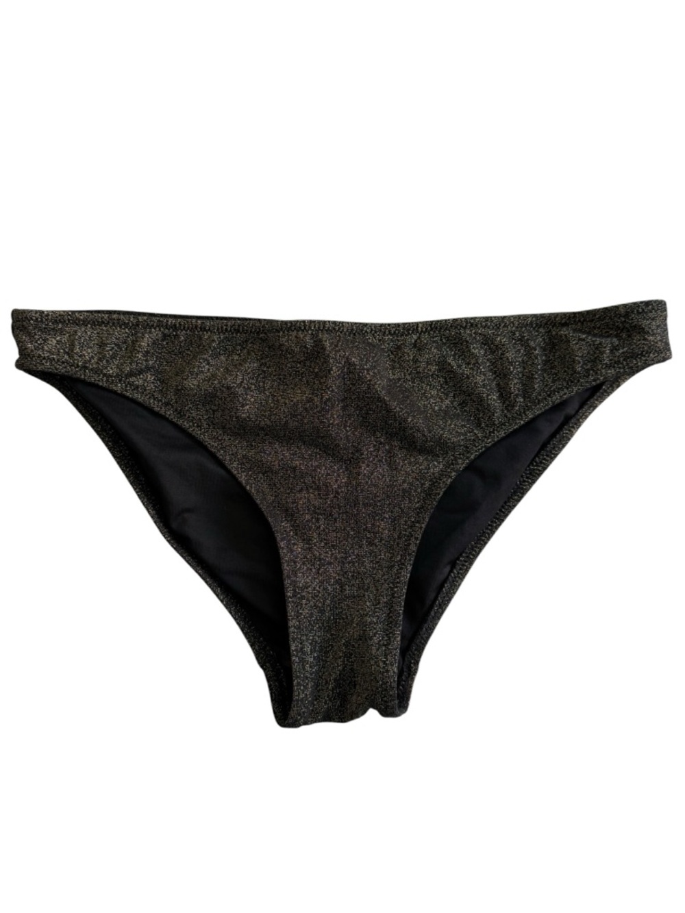 Reiss Adina Metallic Charcoal Gold Sparkle Low-Rise Bikini Bottom - Size 4✨ - Picture 8 of 8
